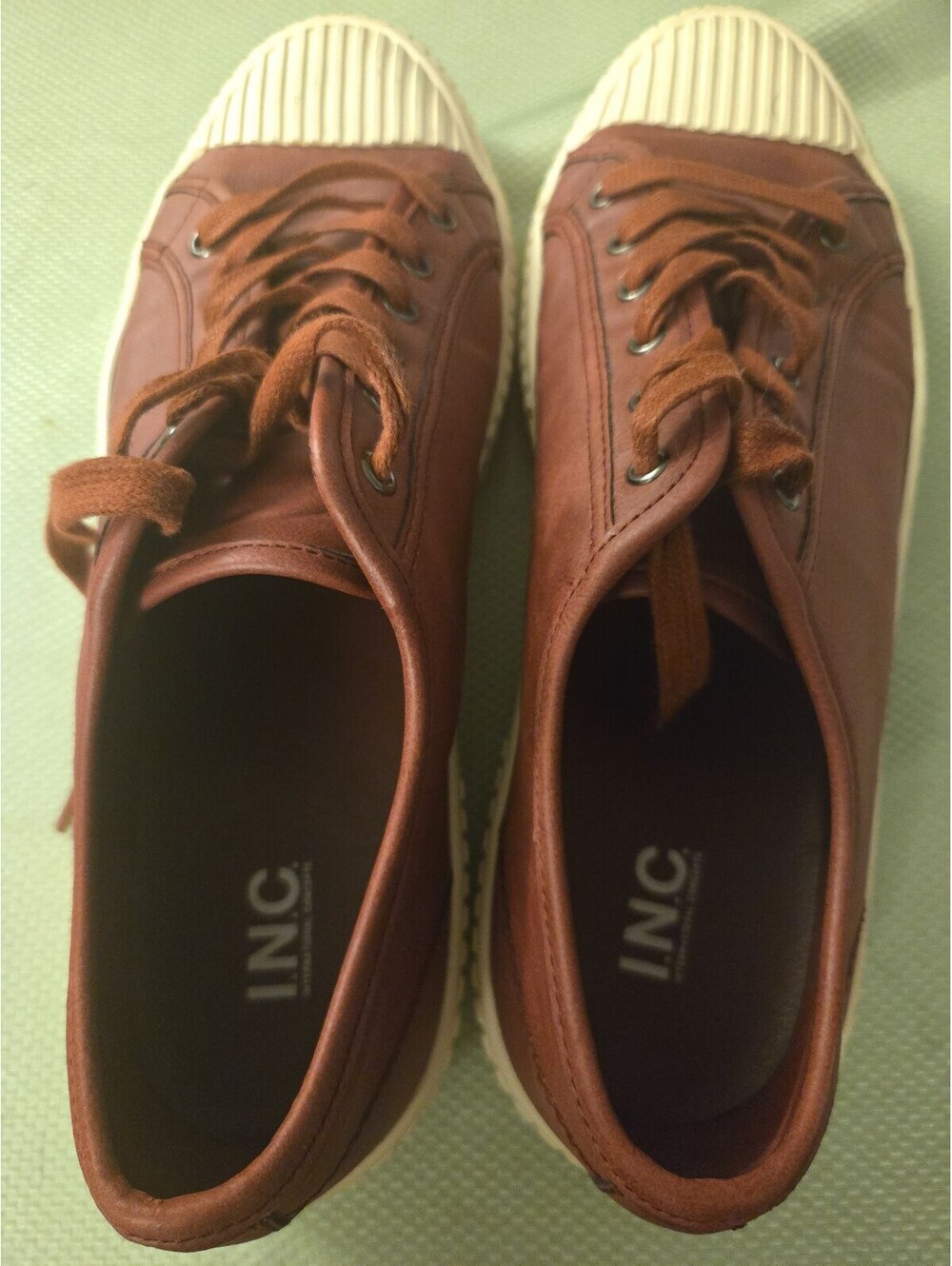 INC International Concepts Lorenzo Men's Brown Vegan Leather Sneakers Size 11M - Picture 3 of 6